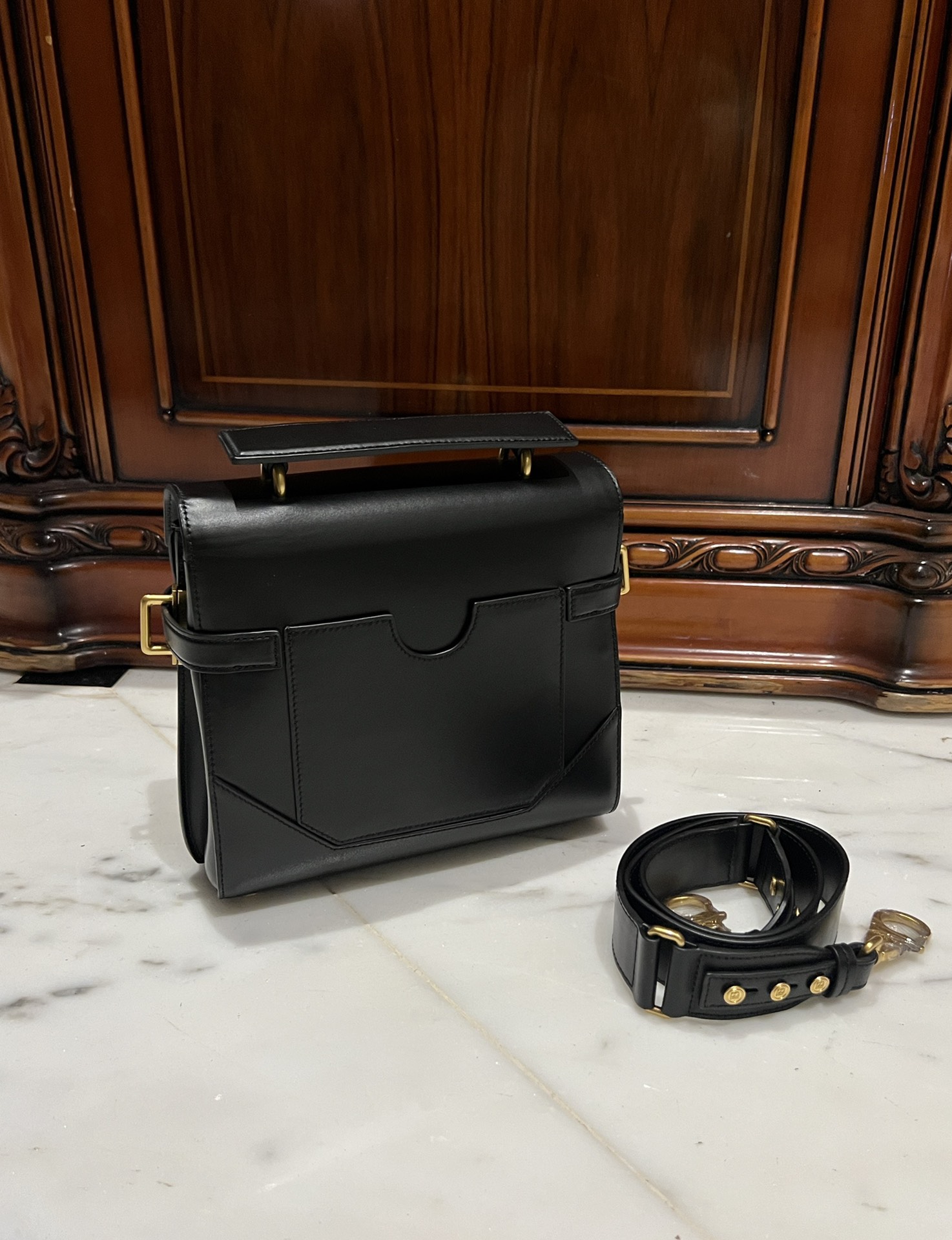 Balmain B-buzz 23 Shoulder Bag In Black |  BALMAIN 00259