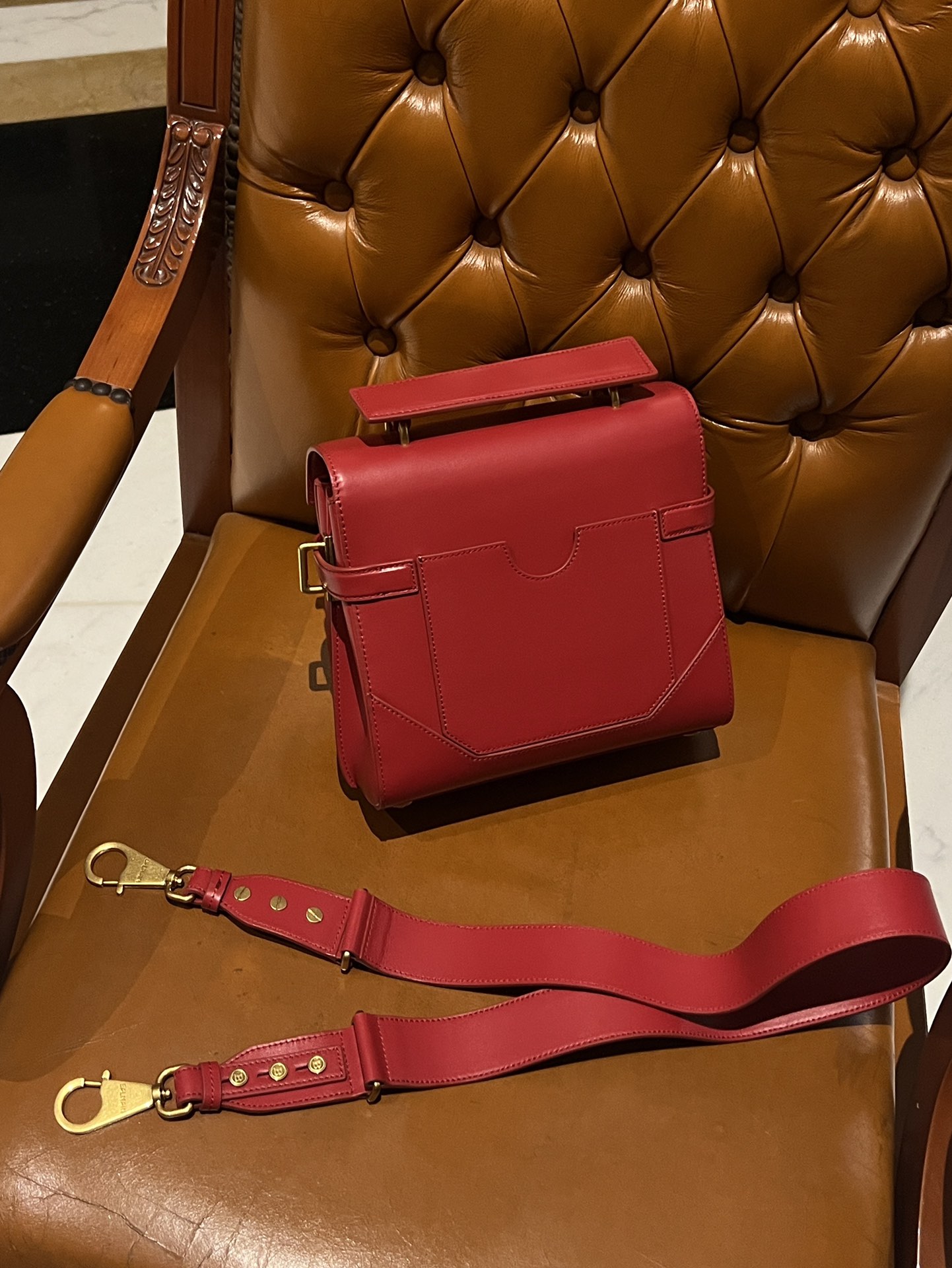 Bbuzz 22 Hobo Bag - Balmain - Red - Leather ref.723067BALMAIN 00289