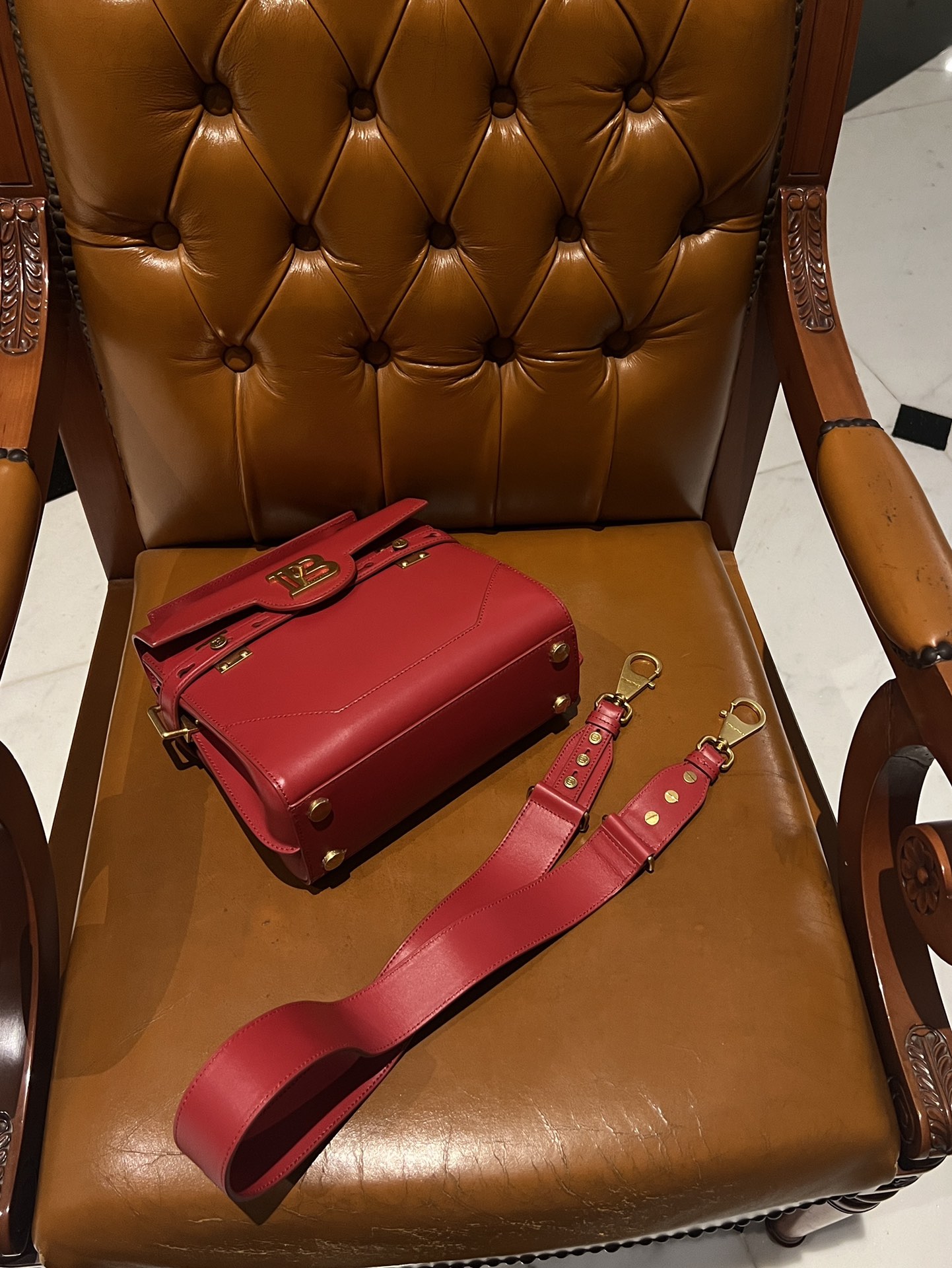Bbuzz 22 Hobo Bag - Balmain - Red - Leather ref.723067BALMAIN 00289