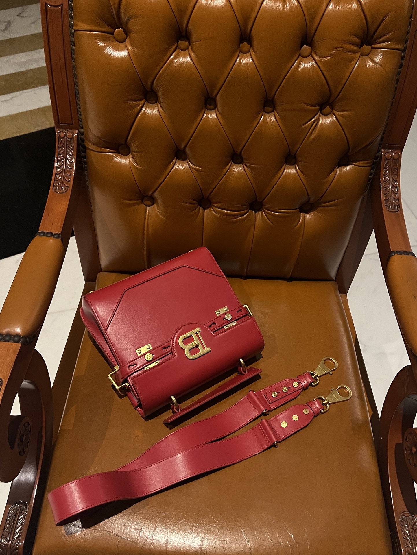 Bbuzz 22 Hobo Bag - Balmain - Red - Leather ref.723067BALMAIN 00289