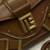 Balmain   - Blaze  leather baguette bag in brown with metal logoBALMAIN  0029