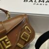 Balmain   - Blaze  leather baguette bag in brown with metal logoBALMAIN  0029
