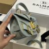 Balmain Blaze Box Leather Pouch Crossbody Bag in gray