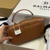 Balmain   - Blaze  leather baguette bag in brown with metal logoBALMAIN  0029