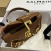 Balmain   - Blaze  leather baguette bag in brown with metal logoBALMAIN  0029