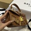 Balmain   - Blaze  leather baguette bag in brown with metal logoBALMAIN  0029