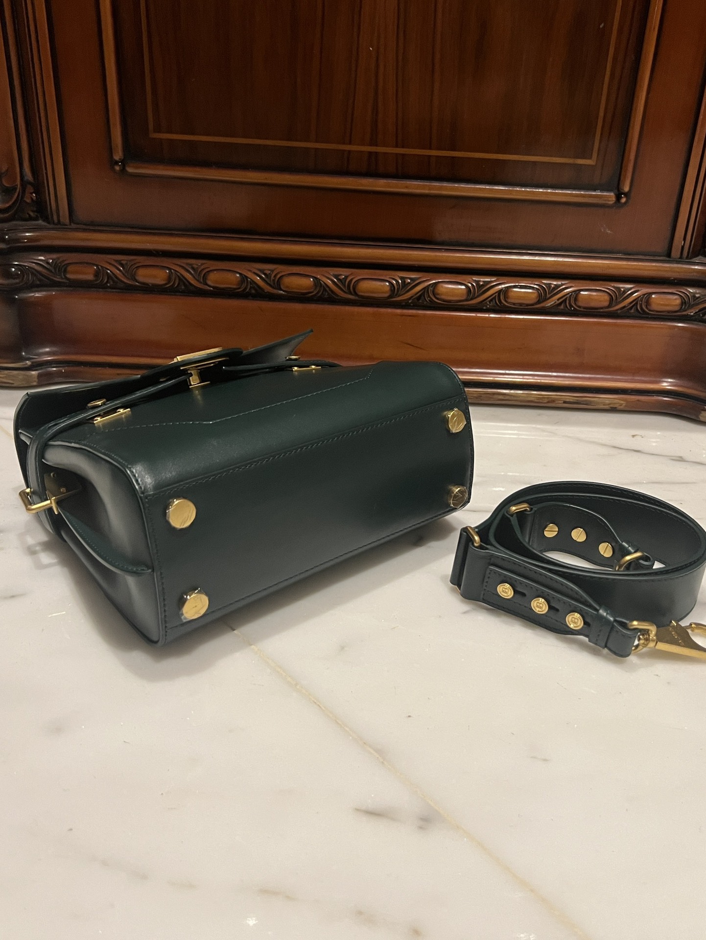 Balmain B-Buzz Leather Tote Bag | green|  BALMAIN 00299