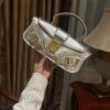 Balmain Blaze leather bag - silver - Women | YN0AE789LVCW0FA