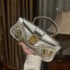 Balmain Blaze leather bag - silver - Women | YN0AE789LVCW0FA