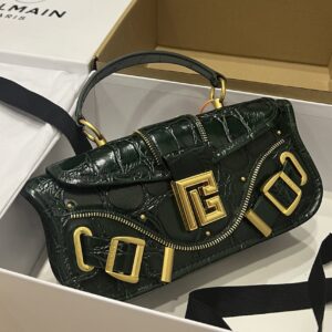 Blaze Small leather shoulder bag in black – Balmain |