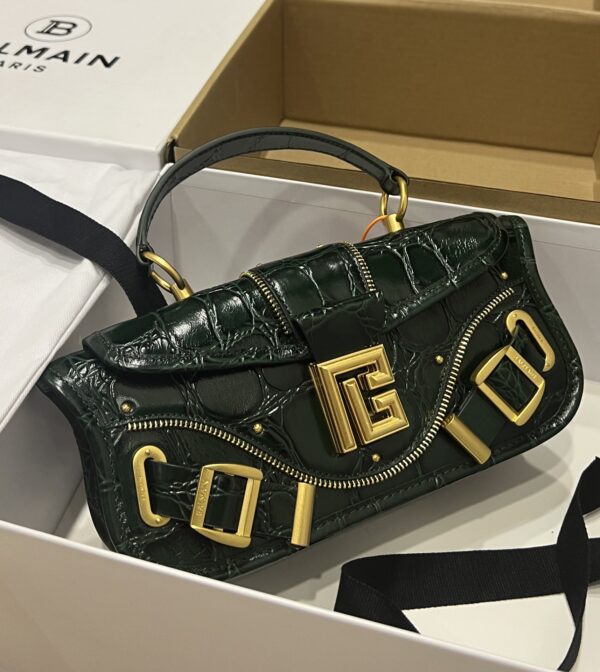 Blaze Small leather shoulder bag in black - Balmain |
