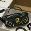 Blaze Small leather shoulder bag in black - Balmain |