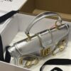 Balmain Leather Blaze Handle Bag w/Strap w/ Tags - silver