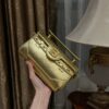 Buy Balmain gold B-Buzz 19 Baguette Bag in Metallic