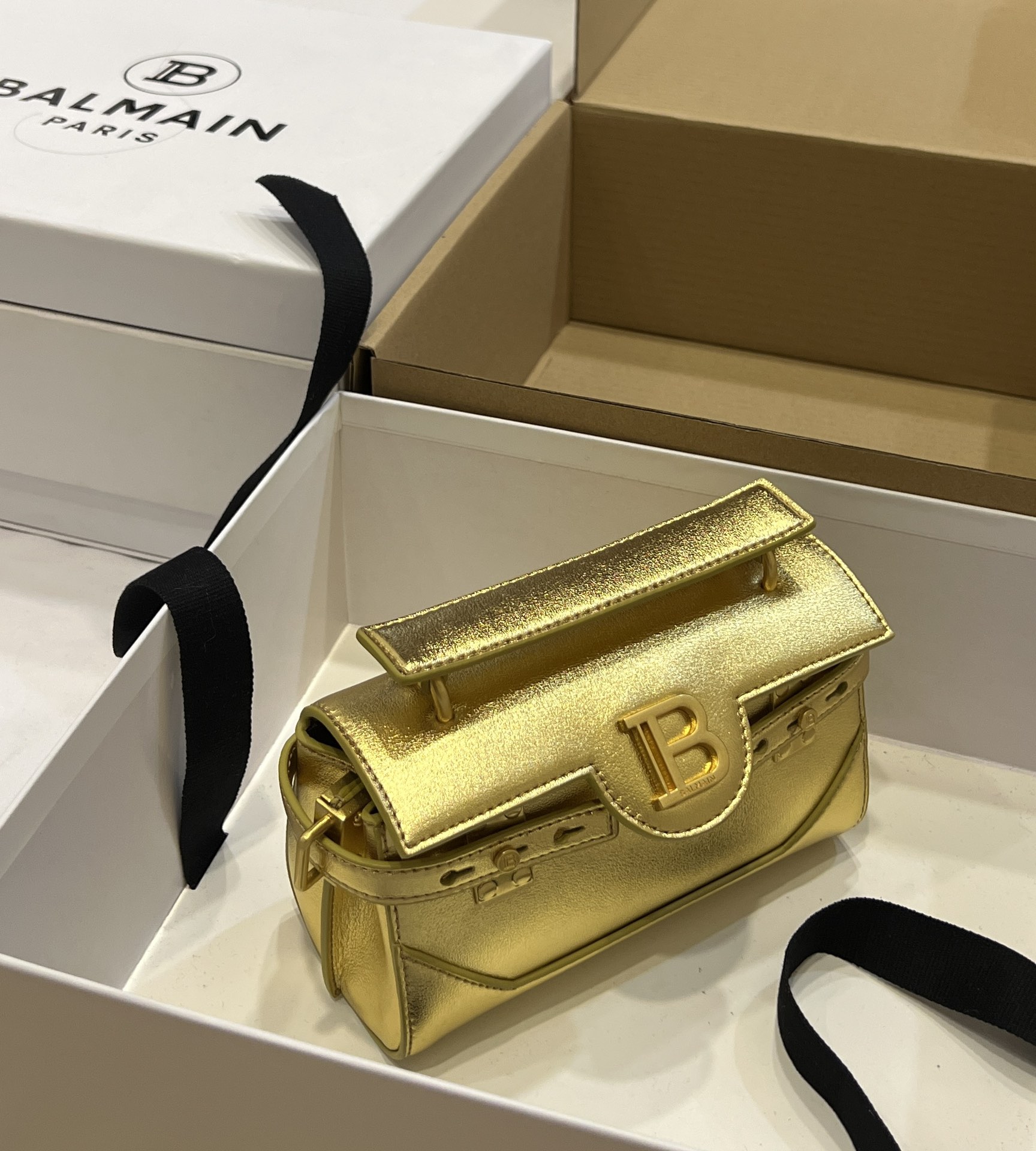 Balmain B-Buzz 18 Backpack – Gold Backpacks, Handbags –
