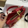 Balmain - Blaze red leather baguette bag with metal logo AN1AE795LSLX