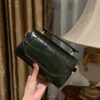 Balmain Black B-Buzz 19 Baguette Bag in Patent Croc-
