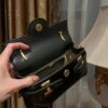 Balmain Black B-Buzz 19 Baguette Bag in Patent Croc-