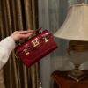 Buy Balmain red B-Buzz 19 Baguette Bag in Croc-embossed Leather For Women
