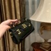 Balmain Black B-Buzz 19 Baguette Bag in Patent Croc-