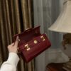 Buy Balmain red B-Buzz 19 Baguette Bag in Croc-embossed Leather For Women