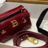 Balmain red Croc Embossed Mini Bag