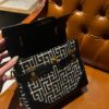 Balmain B-Buzz 23 bag in jacquard and leather black black - Women |