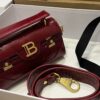 Balmain red Croc Embossed Mini Bag