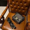 Balmain B-Buzz 23 bag in jacquard and leather black black - Women