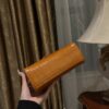 Balmain brown B-Buzz 19 Baguette Bag in Croc-embossed Leather For W