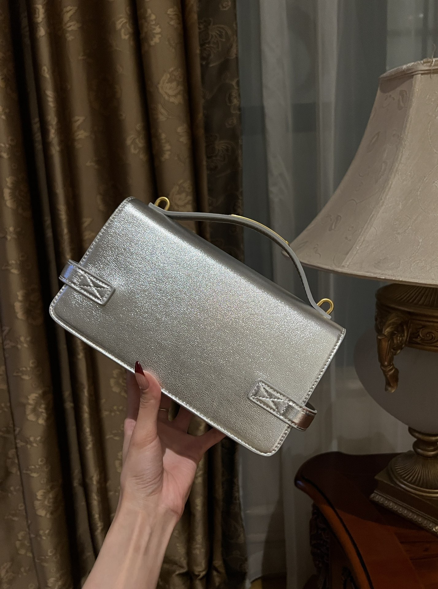 B-Buzz 24 Shoulder Bag - Balmain - Leather - silver