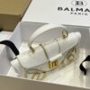 Balmain - Blaze Logo Baguette Bag in White BN1AE795LPSE -