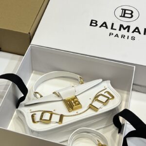Balmain - Blaze Logo Baguette Bag in White BN1AE795LPSE -