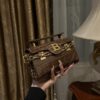 Balmain Brown Croc B-Buzz 19 Baguette Bag Balmain
