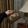 Balmain Brown Croc B-Buzz 19 Baguette Bag Balmain