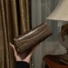 Balmain Brown Croc B-Buzz 19 Baguette Bag Balmain