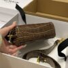 Balmain Brown Croc B-Buzz 19 Baguette Bag Balmain