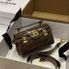 Balmain Brown Croc B-Buzz 19 Baguette Bag Balmain