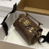 Balmain Brown Croc B-Buzz 19 Baguette Bag Balmain