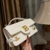 Balmain B-Buzz 24 Leather Tote Bag | White | BALMAIN  0149