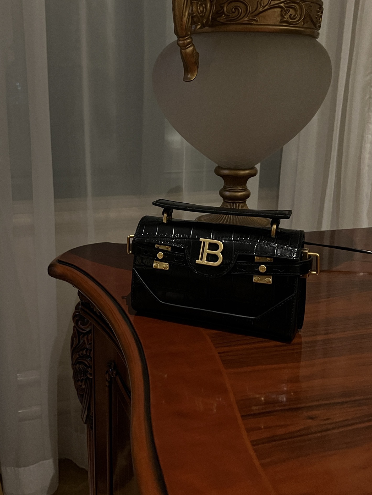 Bbuzz leather crossbody bag Balmain Black in Leather BALMAIN  0159