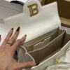 Balmain B-Buzz 24 Leather Tote Bag | White | BALMAIN  0159
