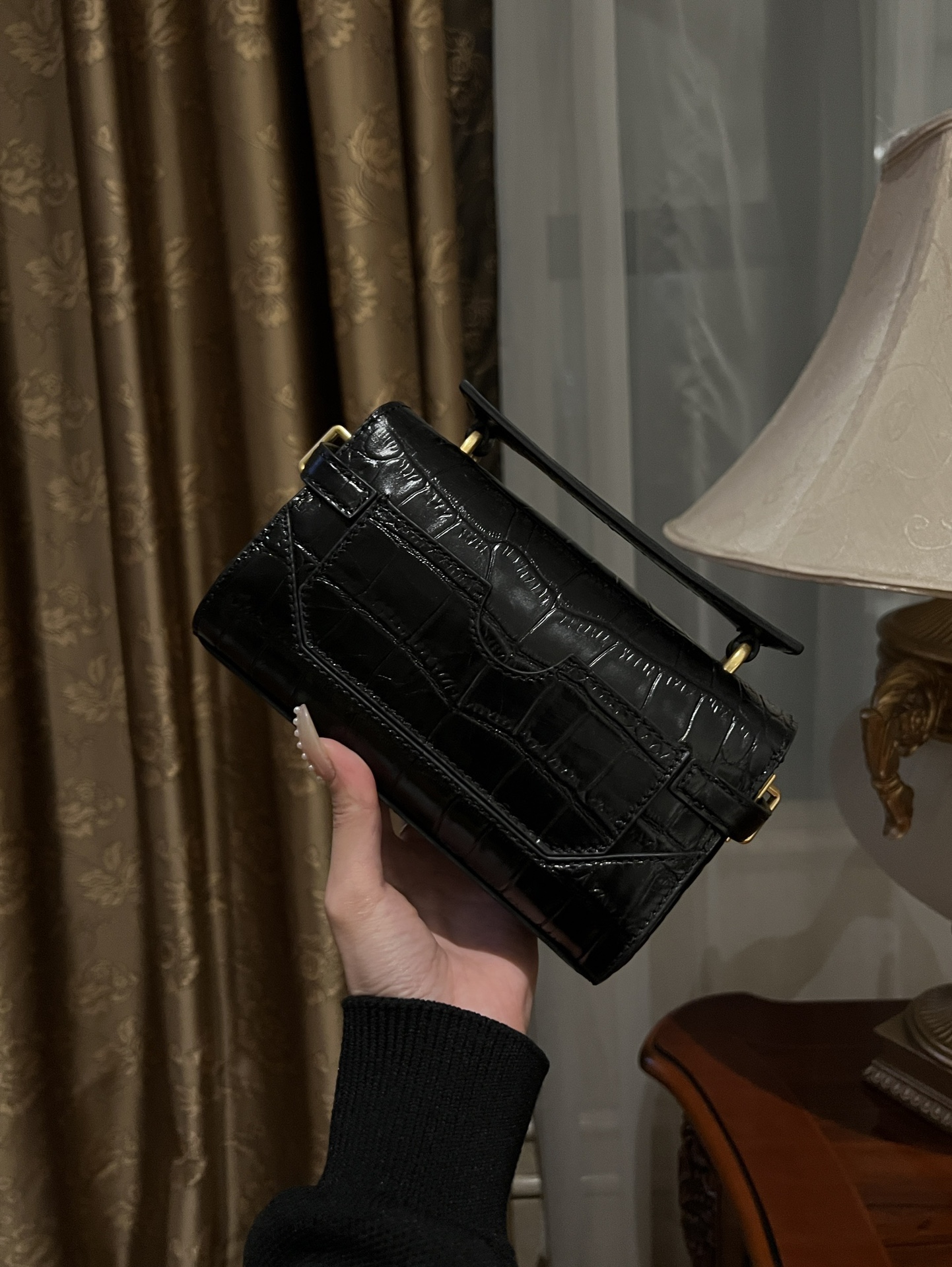 Bbuzz leather crossbody bag Balmain Black in Leather BALMAIN  0159