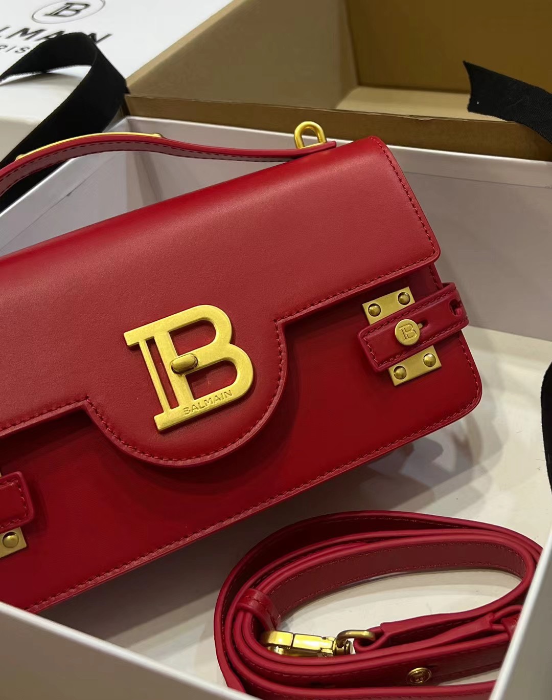 Balmain B-Buzz 24 Shoulder Bag | Red |  BALMAIN  0169