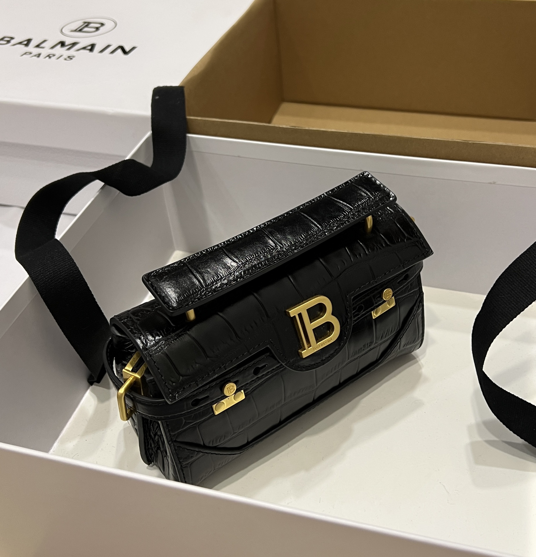 Balmain B Buzz 19 Hand Bag In Black Leather BALMAIN  0169