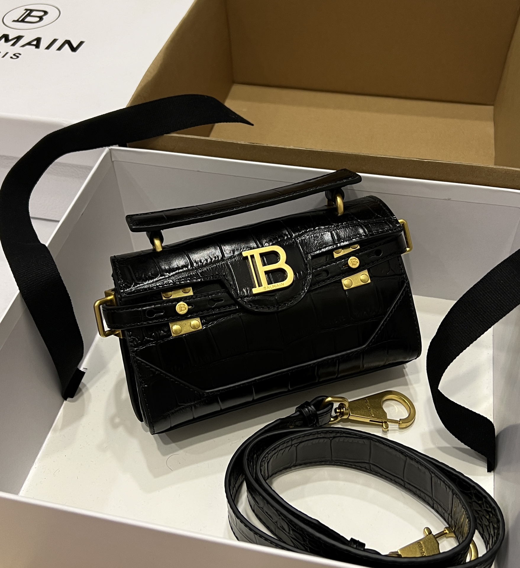 Balmain B Buzz 19 Hand Bag In Black Leather BALMAIN  0169