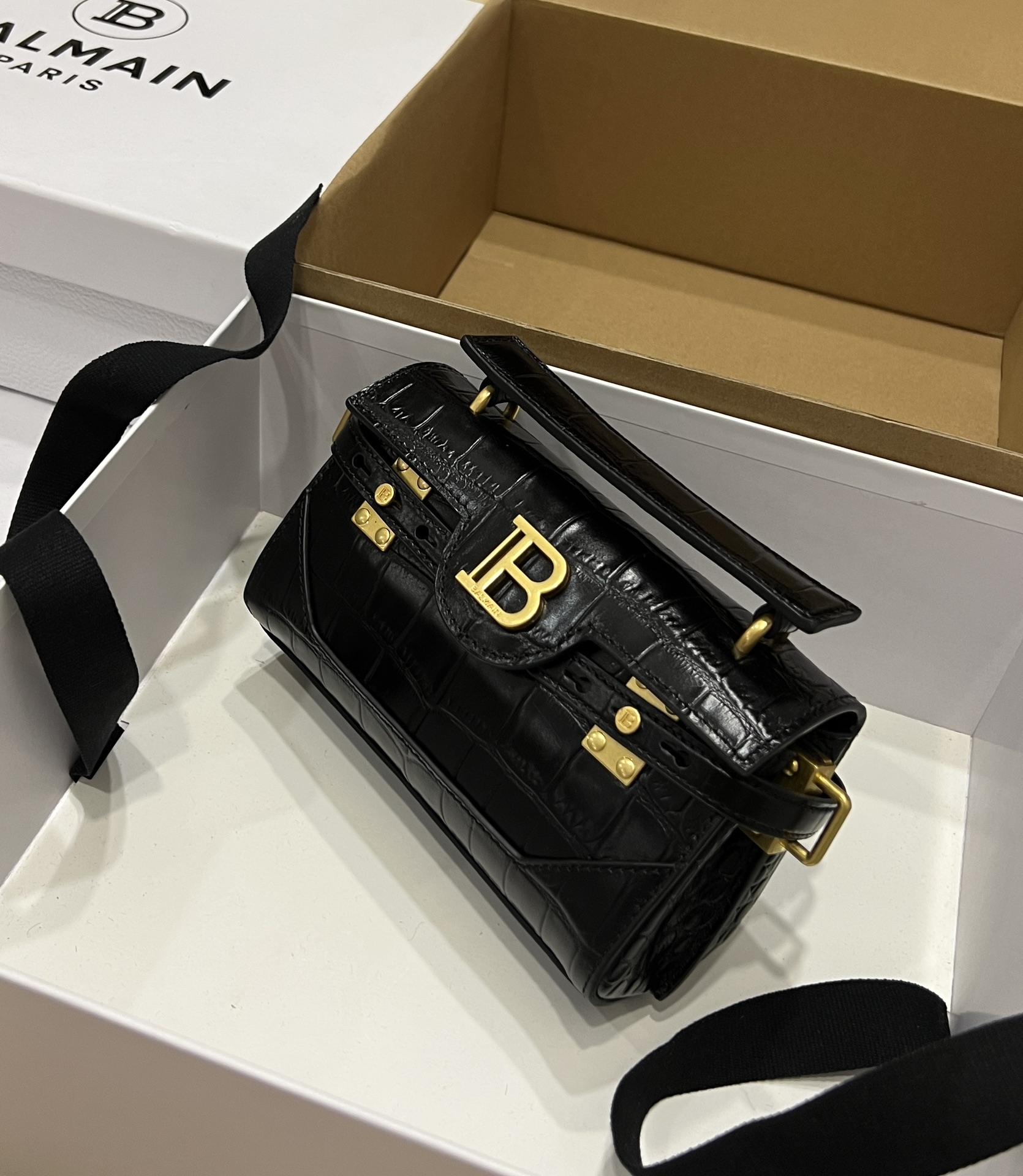 Balmain B Buzz 19 Hand Bag In Black Leather BALMAIN  0169