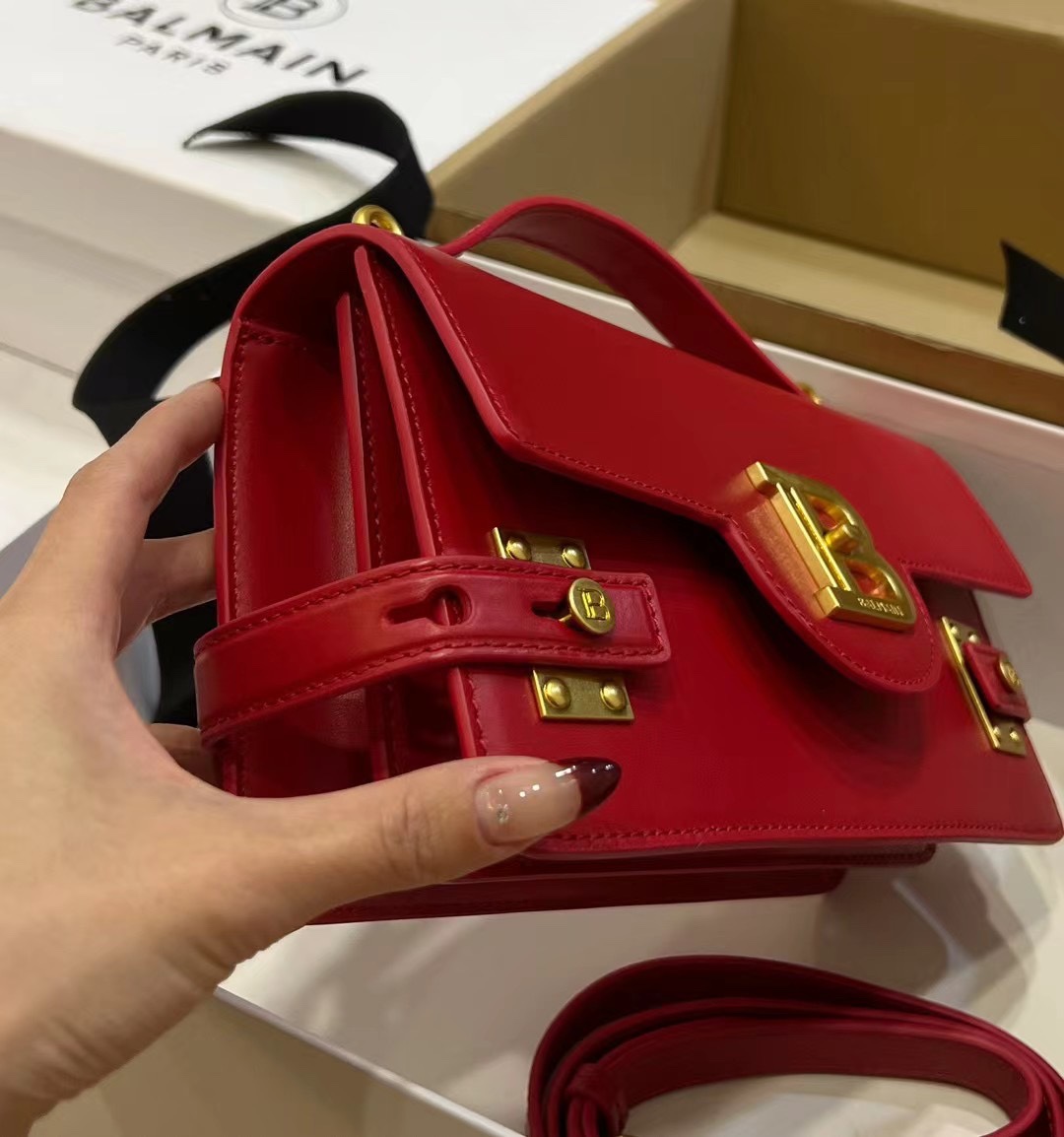 Balmain B-Buzz 24 Shoulder Bag | Red |  BALMAIN  0169