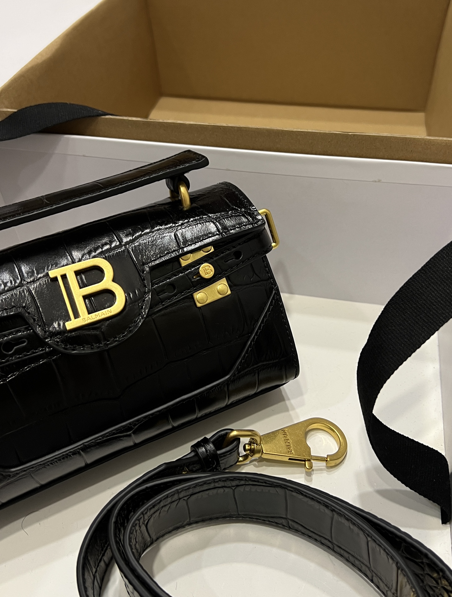 Balmain B Buzz 19 Hand Bag In Black Leather BALMAIN  0169