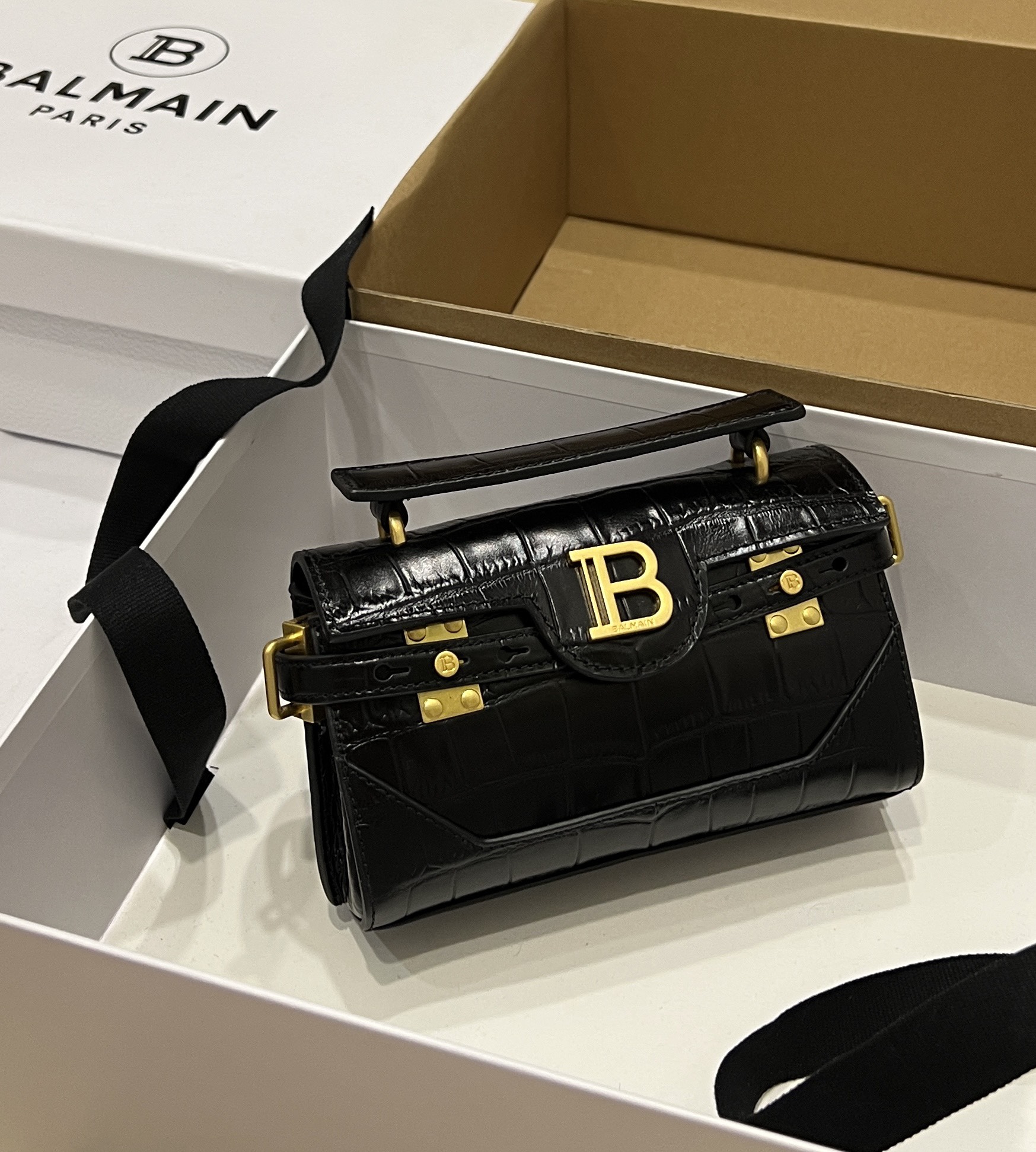 Balmain B Buzz 19 Hand Bag In Black Leather BALMAIN  0169
